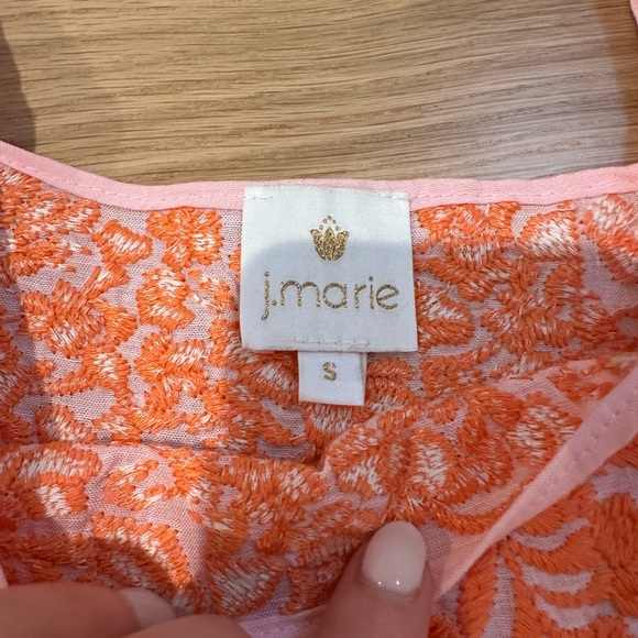 J Marie Oaxaca Sleeveless Embroidered Top pink and orange - Picture 2 of 3